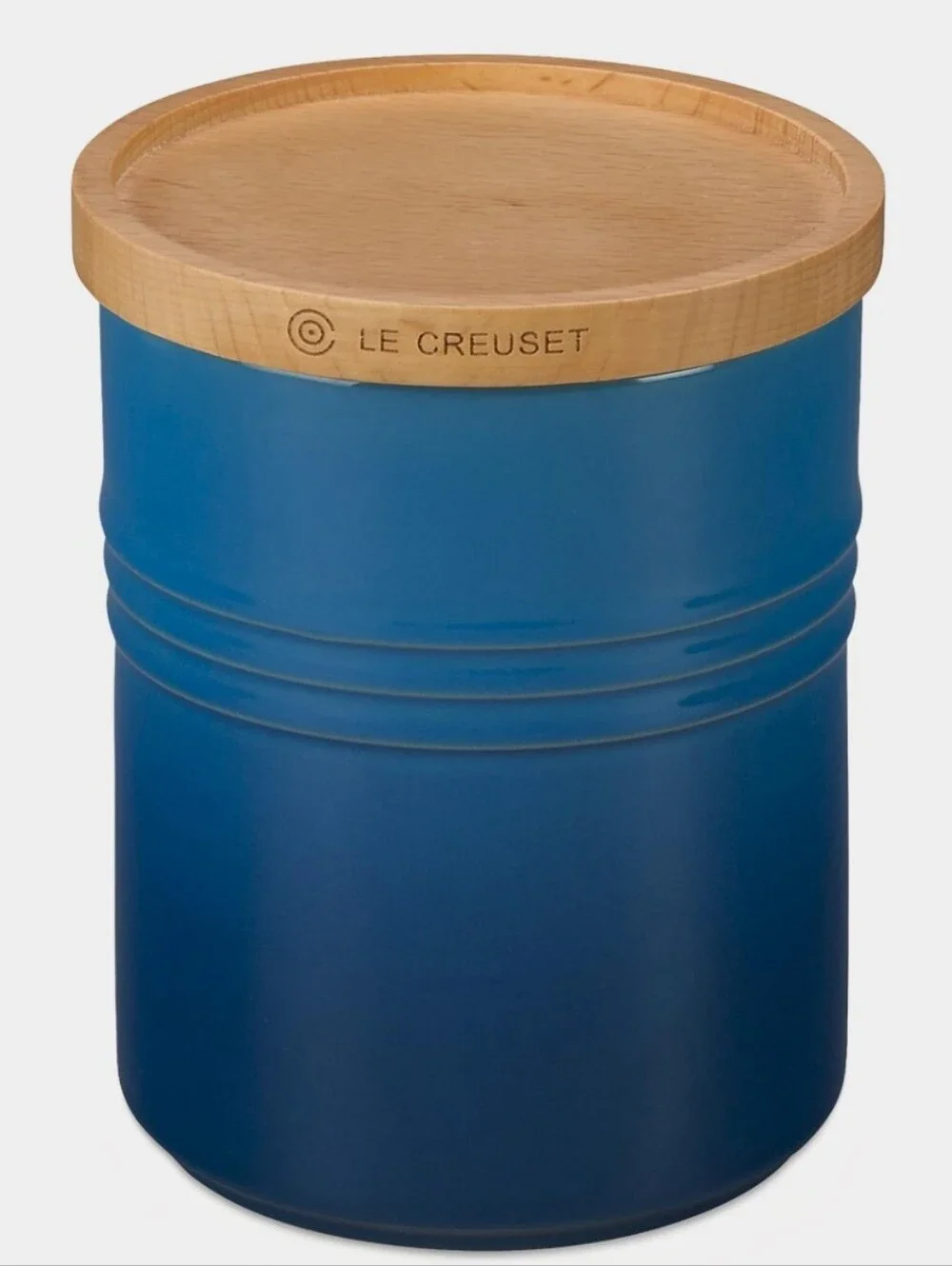 Le Creuset 2.5QT Canister w/Wood Lid- Marseille Blue